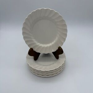 Myott Staffordshire England Olde Chelsea White Swirl Saucers 6” Set Of 8 Vintage